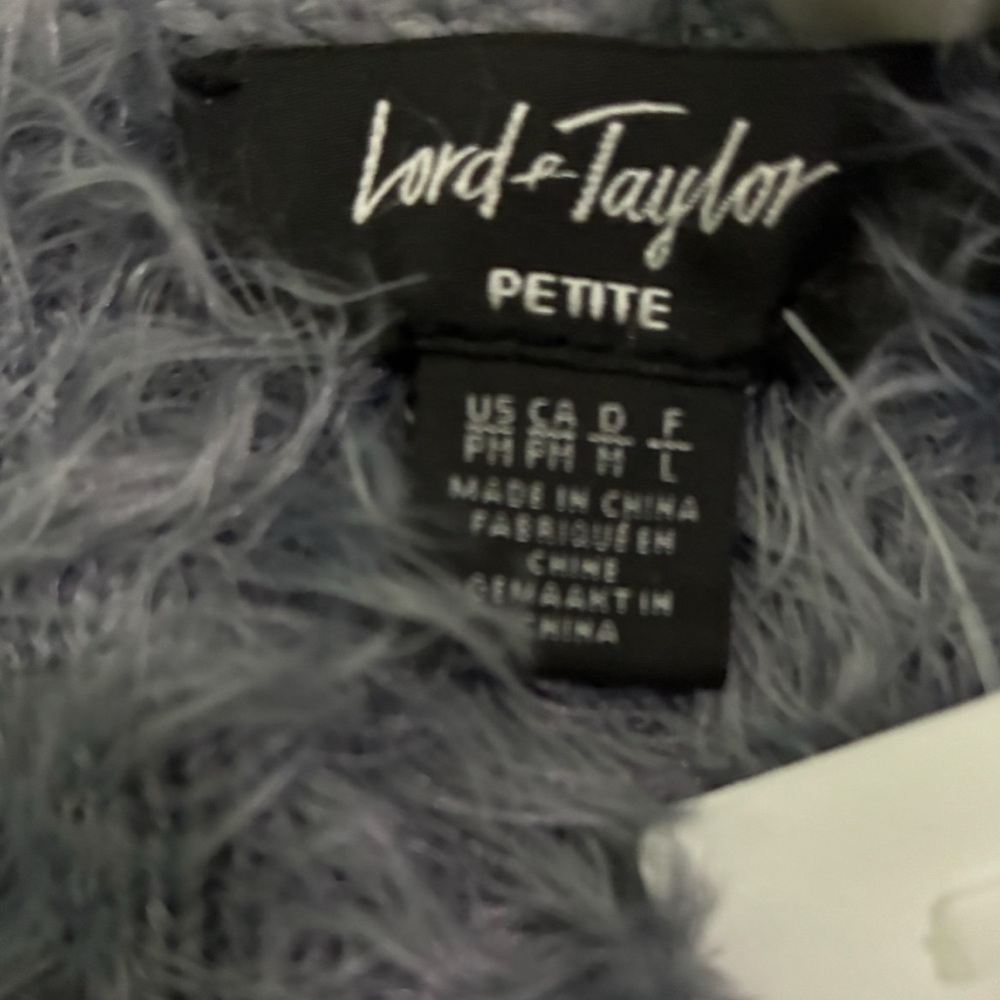 Lord & Taylor Grey Eyelash Material Open Front Cardigan Cozy Vibes - Picture 3 of 4